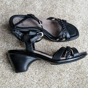 Dansko black leather sandals 39
